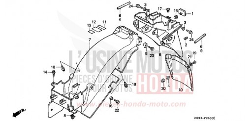 REAR FENDER NTV650P de 1993